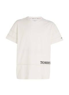 Buy Men's Logo Embroidered Short Sleeves T-Shirt, White in Saudi Arabia