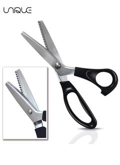 اشتري Pinking Shears for Dressmaking, Professional Stainless Steel Tailor Scissors for Felt Paper Fabric Cutting/Sewing, Handled Zig Zag, Children Adults Art and Craft في الامارات