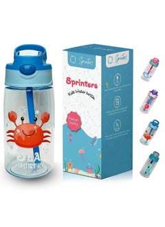 Buy Kids Water Bottle 14 OZ BPA-free Water Bottle For Kids With Straw Spill Kids Water Bottle for School, Travel & Picnic Reusable Baby Sipper, Toddler Cup Indoor-Outdoor Child (450 Ml, Blue) in UAE