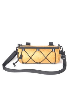 اشتري Bike Waterproof Handlebar Bag, DuPont Paper Bicycle Front Storage Roll Bag for Mountain Road Bikes, Large Capacity Zipper Closure Commuter Shoulder Bag, Professional Cycling Accessories, Yellow في السعودية