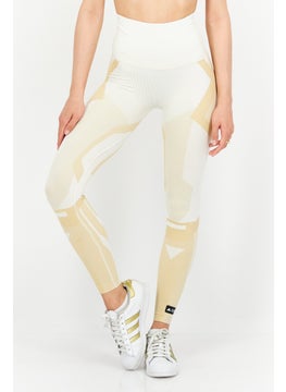 Buy Women Sportswear Fit Training Leggings, White/Beige in UAE