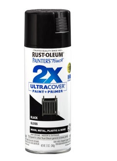 Buy Rust-Oleum 2X Ultra Cover 12oz Gloss Black - Spray Paint, Durable, Smooth Finish in UAE