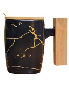 اشتري Porcelain mug with lid and stainless steel spoon في مصر