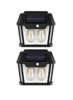 Buy 2 Pcs Outdoor Solar Wall Light IP65 Waterproof Security Light Solar Wall Lantern With 3 Modes Led Solar Porch Light Outdoor Deck Fence Lighting Outdoor Security Light For Garden Patio Yard And Home in UAE