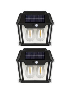 Buy 2 Pcs Outdoor Solar Wall Light IP65 Waterproof Security Light Solar Wall Lantern With 3 Modes Led Solar Porch Light Outdoor Deck Fence Lighting Outdoor Security Light For Garden Patio Yard And Home in UAE