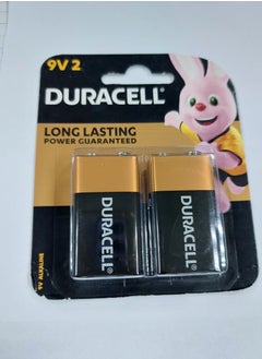 Buy DURACELL 2 - Piece 9V 2 Long Lasting Batteries Multicolour in UAE