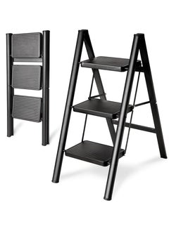 Buy Step Ladder, 3 Steps Full Steel Folding Step Stool, Sturdy Small Step Stool for Adults,Closet Step Stool Ladder with Anti-Slip Wide Pedals, Multi-use Kitchen Ladder for Home,Bearing capacity 150kg in Saudi Arabia