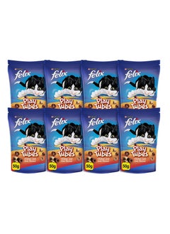 Buy Purina Felix Play Tubes Chicken & Liver Cat Food 50gx8 in Saudi Arabia