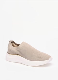 اشتري Textured Slip-On Low Ankle Sneakers في الامارات