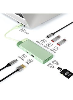 اشتري USB C Hub 7 in 1 Type C Hub Multport Adapter Compatible with 100W PD+USB3.0+USB2.0+4K HDMI+USB-C2.0+SD+TF في السعودية