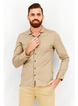 Buy Men Regular Fit Solid Long Sleeves Bancroft Casual Shirt, Khaki Brown in UAE