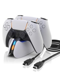 اشتري Dobe - PS5 Controller Charging Station, Fast Charging Playstation 5 Dualsense Charging Station with LED Indicator White في مصر