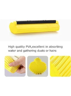 Buy The telescopic mop head is a double cylinder of cleaning sponge, foam mop replacement with high water absorption, yellow amulet mop replacement in Egypt