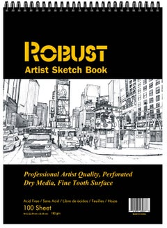 اشتري Robust 400 Series Sketch Book (9"x12"), 100Sheets Sketch Pad,180gsm Drawing Notebook, Art Paper for Dry and Wet Media, Drawing Book For Kids, Spiral Bound Artist Sketch Paper, Acid Free Art Book في الامارات