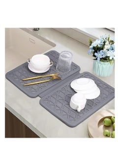 اشتري Silicone Dish Drying Mat, Dish Drying Mat for Kitchen Counter, Collapsible Large Dish Drainer Mat, Diatomaceous Earth Draining Mat, Kitchen Absorbent Draining Mat, Durable Heat Easy to Clean في الامارات