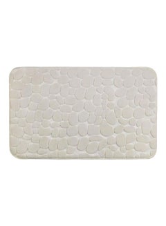 Buy Pebble Design Embossed Memory Foam Bath Mat Beige 80 x 50 cm in Saudi Arabia