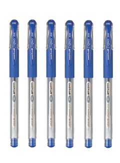 Buy 6-Piece Signo DX Gel Pen Blue Ink in UAE