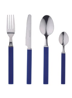 اشتري 24-Piece Funny Blue Stainless Steel Cutlery Set With Colored Handles في الامارات