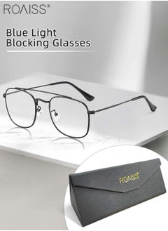 Buy Blue Light Blocking Glasses Blue Light Filter Computer Reading Gaming TV Phones Square Eyeglasses Fashion Anti Eyestrain Headache Eyewear for Men Women Black 54mm in UAE