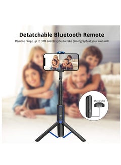 Buy Selfie Stick Tripod, Extendable 3 in 1 Aluminum Bluetooth Selfie Stick with Wireless Remote in UAE