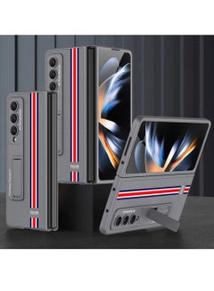 اشتري Galaxy Z Fold 4 Case, Genuine Leather Samsung Z Fold 4 Case with Kickstand Phone Case Compatible with Samsung Galaxy Z Fold4, Limited Edition Gray في مصر