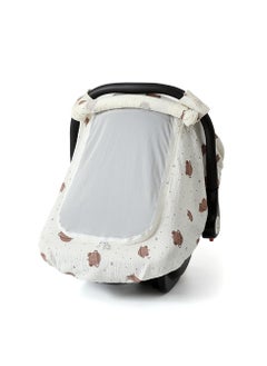 اشتري Summer Baby Car Seat Canopy, Lightweight Infant Carseat Canopy, Muslin Cotton Baby Car Seat Cover with Breathable Mesh Window Windproof Carseat Cover for Babies, Newborn Babies Shower Gift (White) في السعودية