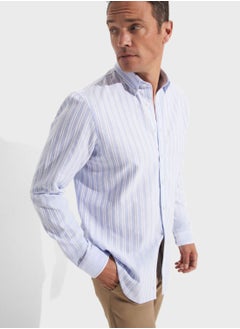 Buy Striped Button Down Regular Fit Shirt Shirt in UAE