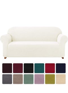 اشتري Three Seater Exquisitely Full Coverage Sofa Cover Off White 190-230cm في الامارات