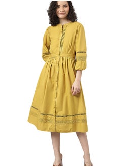 Buy Button Detail Flared Dress in UAE