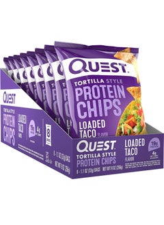 Buy Quest Nutrition Tortilla Style Protein Chips Loaded Taco (Pack of 8) in UAE