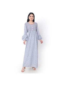 Buy SMOKING DESIGN WITH FLORAL PRINT RAYON ARABIC JALABIYA KAFTAN in UAE