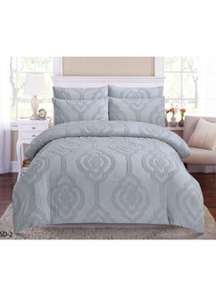 Buy COMFY 6 PC KING SIZE COTTON GREY EMBROIDERED LUXURIOUS COMFORTER SET in UAE