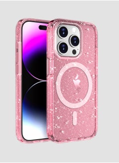 Buy iPhone 15 PRO MAX Case Pink Glitter for Girls [8ft Drop Tested] Compatible with MagSafe - Protective Glittery Sparkly Bling Cases in Saudi Arabia