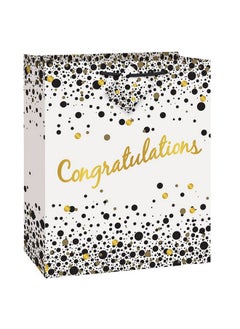 اشتري Speckled Black & Gold Congratulations Large Gift Bag (1 Ct) Perfect For Graduations Weddings & Milestones في الامارات