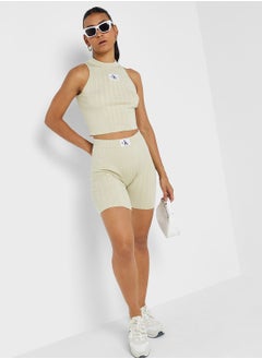 اشتري High Waist Logo Shorts في السعودية