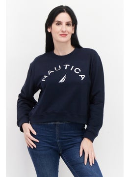 Buy Women Crew Neck Brand Logo Sweatshirts, Navy Combo in UAE