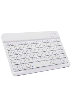 Buy Bluetooth Wireless Keyboard Mini Portable Rechargeable Multi-Device Ultra Slim Compatible Tablets Phones PC MacBook iPad 7.9 9.7 10.2 10.5 10.9 11 12.9 Inchs White in UAE