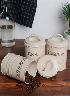 Buy Set of 3 Tea Coffee & Sugar Canisters in Saudi Arabia