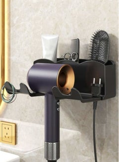 Buy 1-Piece Wall Mounted Hair Dryer Holder Black 16 x 1 1 x 6.5 Centimetre in UAE