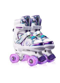 اشتري Kids Roller Skates for Boys and Girls Adjustable Roller Skates with All Wheels Light up Double Rows Rollerskates for Kids Beginners في السعودية