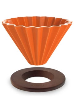 Buy Ceramic Coffee Dripper Origami Style Cone Filter Cup Reusable Pour Over Cafe Dripper for Home Office Restaurants 1 To 4 Cups in Saudi Arabia