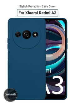 Buy Xiaomi Redmi A3 Silicone Cover Blue - Premium 2.0mm TPU Silicon, Enhanced Camera Protection with Lens Shield, Shockproof & Water-Proof Cover for Xiaomi Redmi A3 in Saudi Arabia