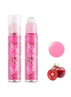 اشتري Fruity Flavors Rolling Ball Lip Oil, Long Lasting Moisturizing Lip Balm, Roll-On Lip Gloss, Fruity Flavor Glossy Lip Make-up for All Ages, Transparent Lip Gloss, Cherry في الامارات