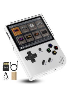 Buy RG35XX Plus Linux Handheld Game Console, 3.5'' IPS Screen, Pre-Loaded 6900 Games, 3300mAh Battery, Supports 5G WiFi Bluetooth HDMI and TV Output (64GB, White) in Saudi Arabia