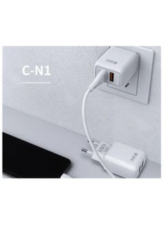 اشتري سيليبرات C-N1-EU شاحن سفر سريع بمنافذ USB مزدوجة باستخدام محول عالي الأداء مع حماية من الجهد الزائد يناسب العديد من الأجهزة الذكية 2.1 أمبير - أبيض في مصر