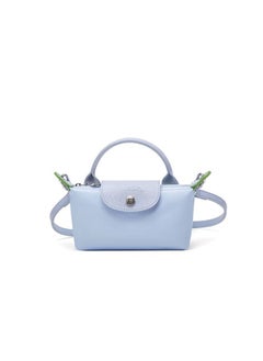 Buy Longchamp Women's Classic Fashion Versatile Mini Makeup Bag, Handbag, Shoulder Bag, Handheld Small Bag Sky Blue in Saudi Arabia