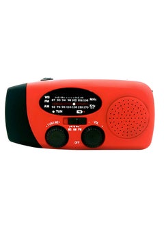 اشتري Hand-Crank Solar Radio LED Light Power Bank Red في الامارات