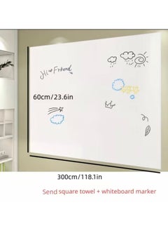 اشتري 300cmx60cm electrostatic Whiteboard Wall Stickers, Household Removable Not Hurt The Wall, Doodle Painting Drawing Board Whiteboard Writing Board, Whiteboard Stickers For Wall في الامارات