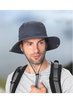 اشتري Fishing hat Wide Brim Sun Protection Hat with Breathable Safari hat Fisherman hat Hiking Hats for Man في السعودية