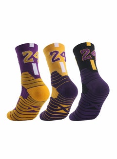Buy Elite Basketball Socks, Running Socks, Athletic Socks, Compression Cushion Sports Socks for Men & Women (3Pcs) in UAE